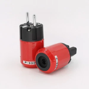 Audio Grade Rhodium Plated EU Schuko AC Power Plug+ IEC Connector Plug DIY Power - Picture 1 of 5