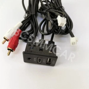 Car USB Type-C RCA Audio Input AUX Port Panel Interface Extension Cable Adapter - Photo 1 sur 6