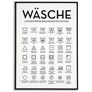 Wäsche Poster Waschraum Wandbild Hauswirtschaftsraum Wanddeko Einzugsgeschenk B - Bild 1 von 9