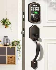 Veise Fingerprint Door Lock Set, Keyless Entry Door Lock, Front Door Handle Sets - Picture 1 of 7