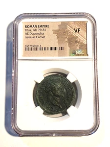 #A7050,Roman Coin NCG VF Titus Dupondius Rev.Felicitas,Sear 2466 - Picture 1 of 2