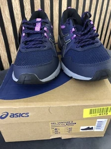ASICS Women's Gel-Venture 8 Running Shoe - Midnight & Pure Silver size US 8.5 - Picture 1 of 4