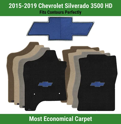 Lloyd Velourtex Front Mats for '15-19 Silverado 3500 HD w/Blue Chevy Bowtie - Изображение 1 из 4