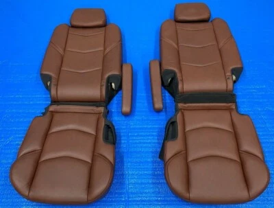 Cadillac Escalade 2017 izquierda derecha segunda fila cubierta de asiento espuma cuero marrón Vecch Foto 1 de 4