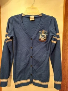 Harry Potter Ravenclaw Crest Cardigan Size Small Button Up Varsity Sweater Blue - Picture 1 of 4