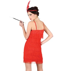 Adult Ladies 1920's Red Showtime Flapper Fancy Dress Costume Size 14-16 - Picture 1 of 2