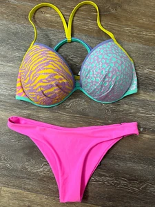 Sexy traje de baño Victoria Serect Beach estampado de leopardo/cebra 36DD/L - Imagen 1 de 5