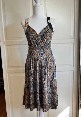 Abito Issa London tg 4 in jersey di seta scollo a V stampa animalier multi elasticizzato - Immagine 1 di 4