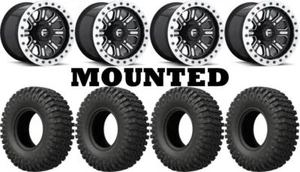 Kit 4 EFX MotoCrusher Tires 32x10-15 on Fuel Hardline Beadlock Black D910 550 - Picture 1 of 5