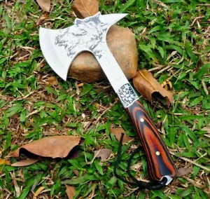 Tomahawk Axe Fixed Blade Hatchet Camping Hiking Hunting Survival Wood Handle Cut - Picture 1 of 12