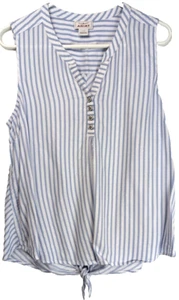 Ariat Womens L Breezy Sleeveless Indigo Shimmer Stripe Top Western Style Shirt - Picture 1 of 9