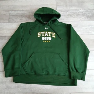 Under Armour CSU Rams Hoodie Mens Large Green Colorado State Pullover Sweatshirt - Picture 1 of 11