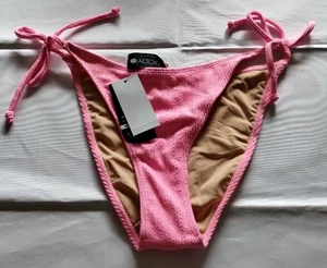Body Fixed Tie Side Malibu Pink Crinkle Bikinihose Größe L - Bild 1 von 2