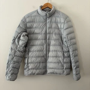 Uniqlo Women's Ultra Light Down Jacket Puffer with Packable Bag Light Gray Sz M - Picture 1 of 12