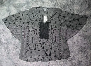 Maggie Barnes For Catherine's Women's Sheer Tunic Top Size 2X Boho NWT MSRP $54 - Picture 1 of 9