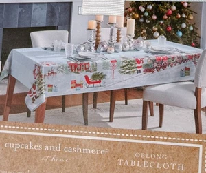 Cupcakes und Kaschmir Set 60 x 104 Grafik Tischdecke Weihnachten Zug Urlaub - Bild 1 von 6