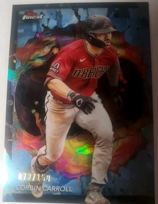 2024 Topps Finest Baseball Corbin Carroll Rare Blue Refractor #72/150 - Image 1 of 3