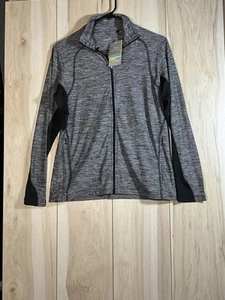 Page & Tuttle Women Size M Black Heather Colorblock Layering Jacket Athletic NWT - Picture 1 of 2