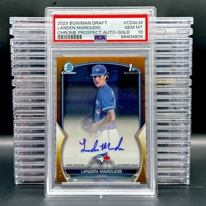 2023 Bowman Landen Maroudis Chrome Prospect Autographs Gold Ref #/50 PSA 10 - Picture 1 of 2