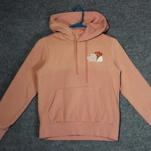 The North Face Womens XS Hoodie Pullover Floral Embroidered Peach Pink - Picture 1 of 8