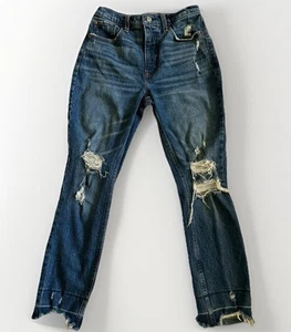 Abercrombie & Fitch Jeans Womens 26/2s The Skinny High Rise Frayed Hem Destroyed - Picture 1 of 11