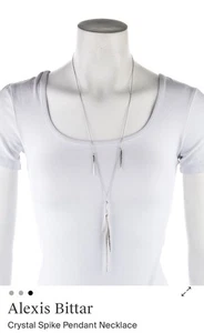 Alexis Bittar Crystal Spike Pendant statement Silver necklace - Picture 1 of 7