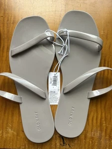 Old Navy Women's Gray Shiny Jelly Slide Sandals Size 9 - Picture 1 of 1