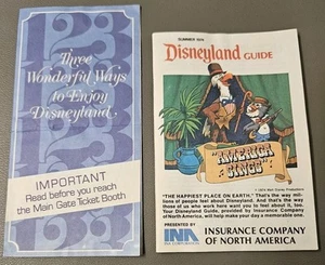 2 1974 Disneyland Guide and Map Insurance Company of North America Pamphlet Book - Picture 1 of 8
