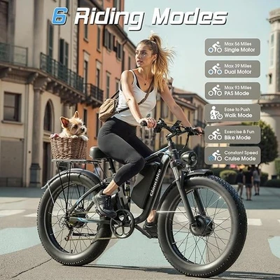 Bicicleta Eléctrica 5000W Pico Doble Motor Adultos Largo Alcance Bicicleta Suciedad Hidráulica EE. UU. Foto 1 de 4