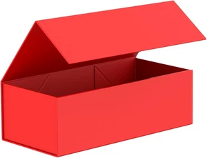 Gift Box 12" X 6" X 4",Large Gift Box with Lid, Red Boxes for Presents,Birthday, - Picture 1 of 7