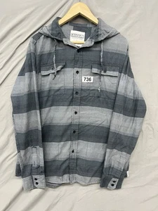 Ezekiel Casual Long Sleeve Button Up Hoodie Mens Size Large Gray - Bild 1 von 8