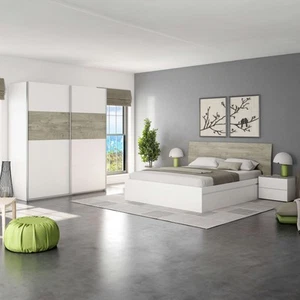 Pack Muebles Dormitorio Completo con en Color Roble Alaska y Blanco Artik Estilo - Imagen 1 de 5