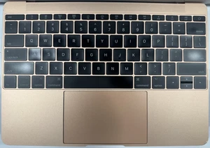 MacBook 12inch 2016 2017 A1534 Top Case Keyboard Gold Grade A- 661-04883 - Picture 1 of 2