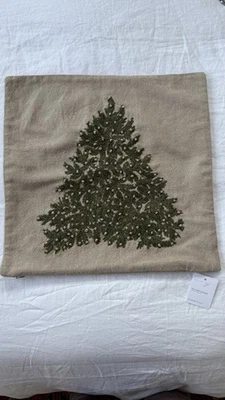 "Nueva funda de almohada para árbol de Navidad Pottery Barn 18x18""" Foto 1 de 4