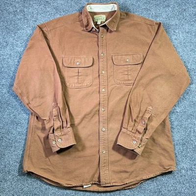 Cabelas Deerskin Soft Chamois Flannel Shirt LT Pockets Outdoor Camp Workwear - Image 1 of 4