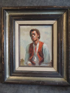 Max Ginsberg "Joven" pintura al óleo 8 por 10 enmarcada Grandes galerías centrales - Imagen 1 de 6