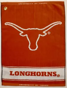 University Of Texas LONGHORNS 21"x16" Golf Sports Towel w/ Grommet 96% Cotton - Picture 1 of 4