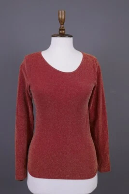 Camisa Top Relajada Wolford Metallics Austria Borgoña Manga Larga Talla M Foto 1 de 4