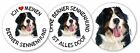 Runde Aufkleber 3er-Set - Berner Sennenhund -  9,5cm Autoaufkleber Sticker Hund