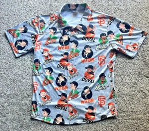 Camisa mediana de los Gigantes de San Francisco con botones estampada SF Charters MLB USADA EN EXCELENTE ESTADO - Imagen 1 de 11
