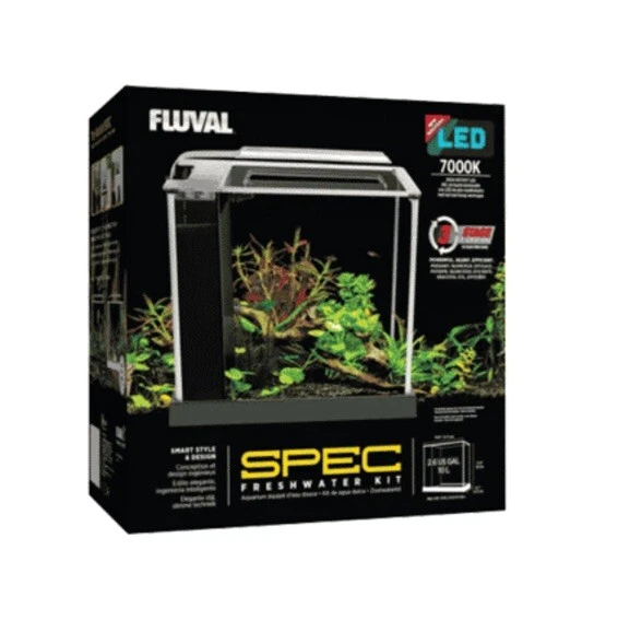 FLUVAL SPEC AQUARIUM KIT - BLACK - 2.6 GALLON - DESKTOP GLASS AQUARIUM - 10515 - Image 1 of 1