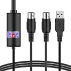 USB MIDI Cable-Upgrade Professional MIDI to USB in-Out Cable Adapter Converte...