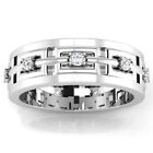 Round Cut 0.23Ct Real Diamond Men's Wedding Band Ring Solid 950 Platinum Size 10