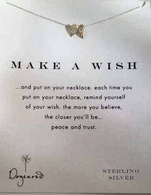 Collar con dije de alas de ángel Make A Wish cadena de plata de 18 pulgadas joyería Dogeared Foto 1 de 4