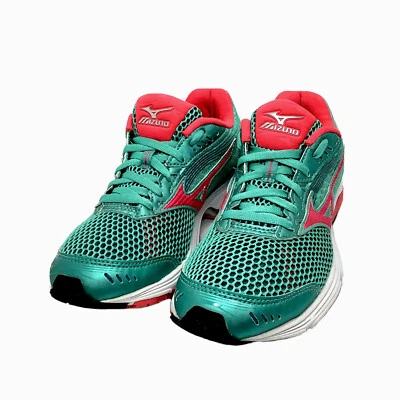 Mizuno Shoes Womens 6.5 Wave Sayonara 3 Teal Hot Pink Running Sneaker J1GD153061 - Image 1 of 4