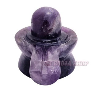 Shivlingam in Original Natural Amethyst Gemstone Idol for pooja Ompoojashop - Picture 1 of 4