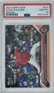 2023 Topps Now Orange Rookie /5 - Gavin Williams - PSA 10 - Picture 1 of 2