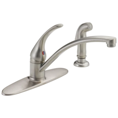 Grifo de cocina Delta Foundations 1,8 GPM acero inoxidable certificado reacondicionado Foto 1 de 4