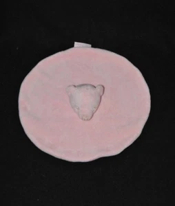 Peluche doudou ours rond ABSORBA  plat rose verso blanc NEUF - Picture 1 of 1