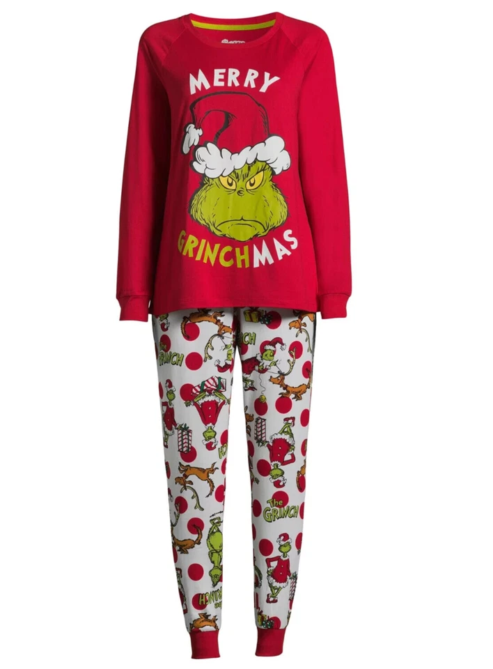THE GRINCH DR.SEUSS HOLIDAY FAMILY PAJAMAS PJ 2 PIECE SET FOR WOMEN SIZE S NEW - Image 1 of 4